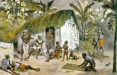 Habitantes do Rio de Janeiro, de Johann Moritz Rugendas, século XIX. Tipos urbanos vistos por viajante, posteriores ao núcleo colonial, úteis como contraste visual.